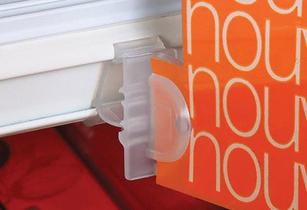 Accroche clip drapeau avec 3 inclinaisons - Tablette gorge en C