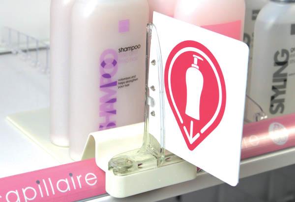Support avec butée pour pied Shark® en PVC blanc plaque magnétique