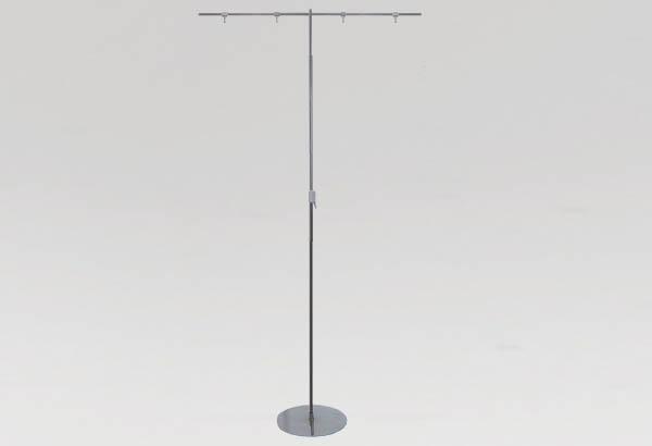 Potence palette double et télescopique en métal chromée - Barre de 500 mm