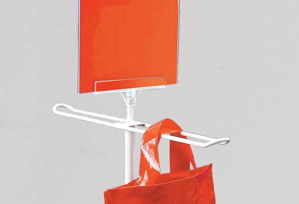 Potence porte sac sur pied - Base 350 x 350 mm - Hauteur 1100 mm - Porte affiche A4