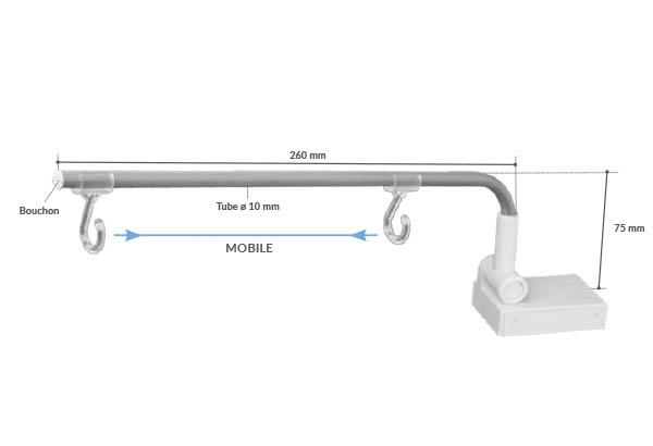 Potence Multimag® magnétique crochet ouvert 260 mm