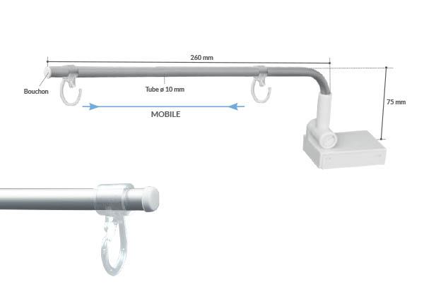 Potence MULTIMAG+ magnétique articulée - 260 mm - 2 anneaux fermés