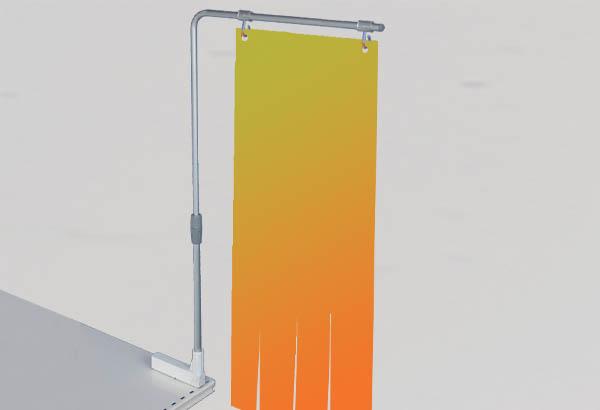 Potence réhaussée télescopique de 420 mm base magn - 2 crochets ouverts