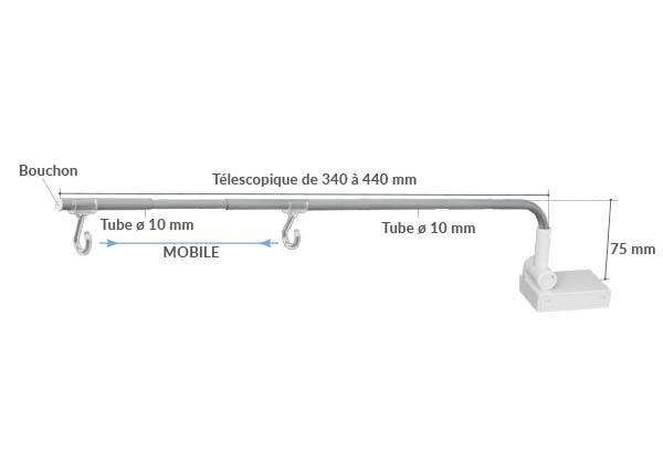 Potence Multimag® magnétique crochet ouvert telescopique