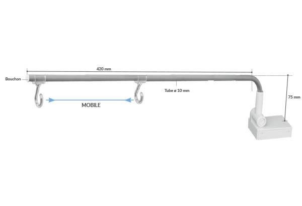 Potence Multimag® magnétique crochet ouvert 420 mm