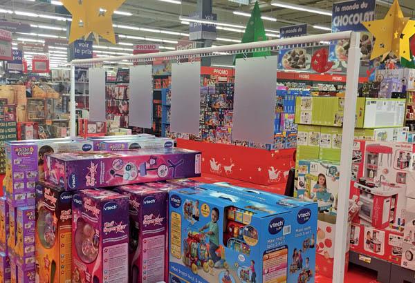 Potence Décobarre® spécial podium télescopique métal blanc - Longueur 2,50 m