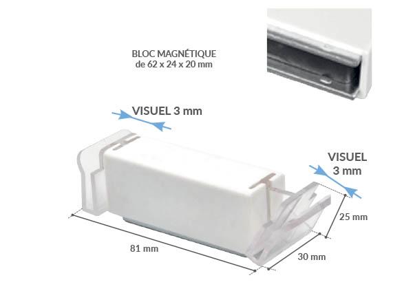 Porte-fronton Promobase® deux angles magnétique panneau 3 mm Porte-fronton Promobase® deux angles magnétique panneau 3 mm