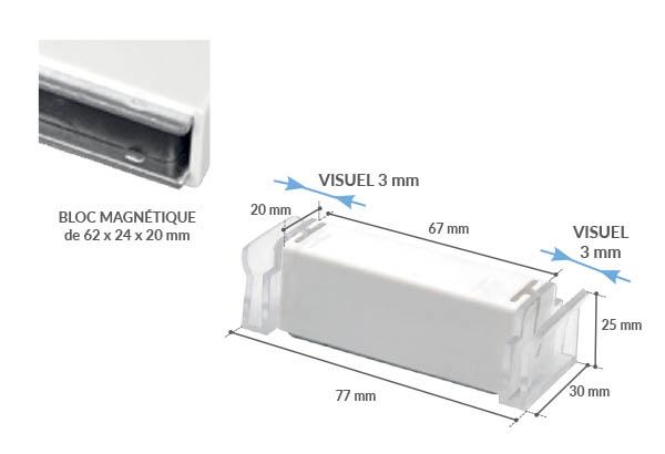 Porte-fronton Promobase® double magnétique panneau 3 mm Porte-fronton Promobase® double magnétique panneau 3 mm