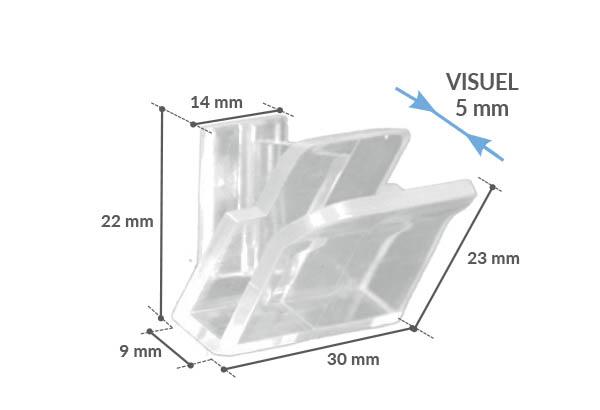 Clip incliné pour porte fronton serre-joint - Pour panneau de 5 mm
