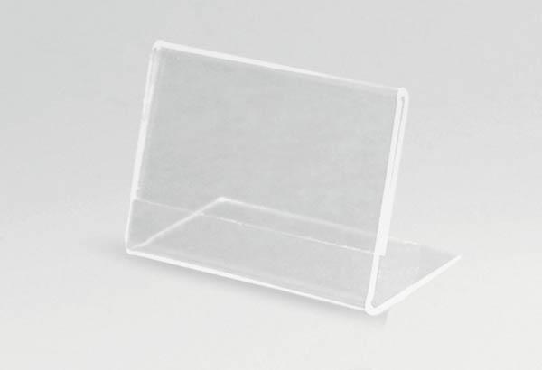 Mini porte-visuel incliné en acrylique transparent - 75 x 50 mm - Horizontal