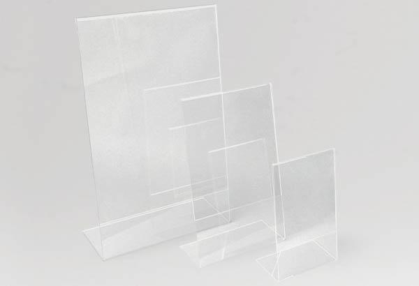 Porte visuel incliné en acrylique transparent - Format A4 - Vertical