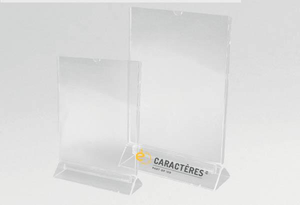 Porte-visuel 2 faces fermé 3 côtés en injecté transparent - Format A5 - Vertical