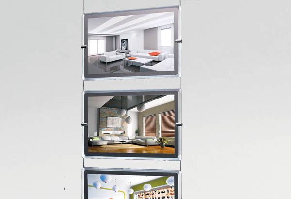 Kit de fixation Plafond lumineux avec 4 porte affiches A4 horizontales