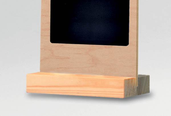 Socle 1 rainure de 5 mm en bois sapin - 150 x 50 x 28 mm - Format A5