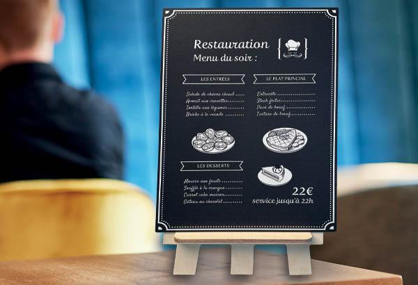 Chevalet de table 1 face en bois de bouleau - Format A5/A4