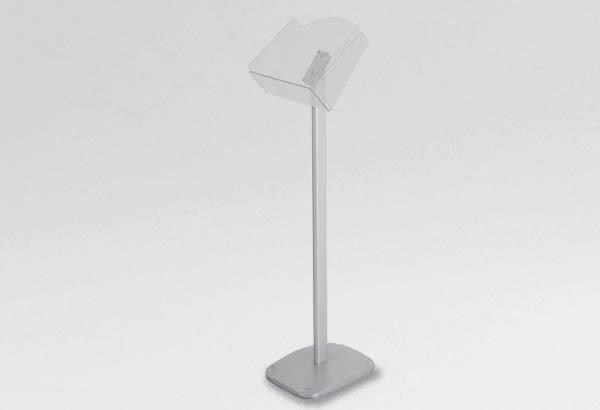 Porte brochures sur pied en métal et acrylique - 1 bac A4