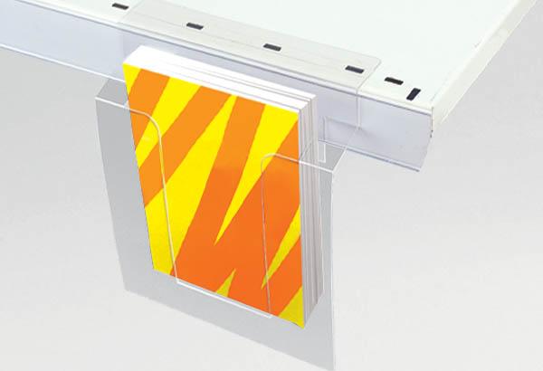 Porte-brochures 1 bac à fixer sur tablette en PVC et adhésif - Format A5