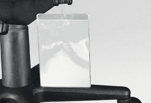 Pochette à suspendre 1 perforation PVC transparente - Format A7 - Vertical