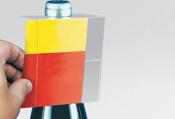 Porte étiquette format A7 en PVC transparent pour bouteille de Ø  32 mm max