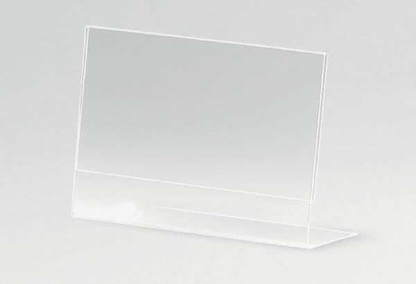 Porte-visuel incliné en PET transparent - Format A7 - Horizontal