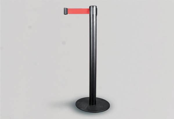 Kit poteau de 950 mm avec sangle rouge de 2 m et socle noir de Ø 360 mm
