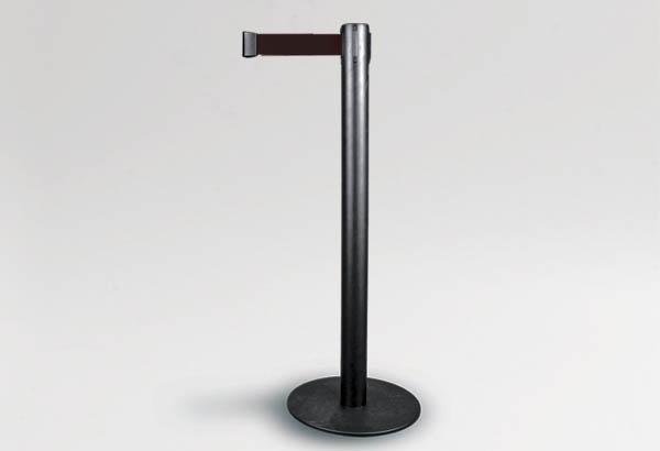 Kit poteau de 950 mm avec sangle noire de 2 m et socle noir de Ø 360 mm