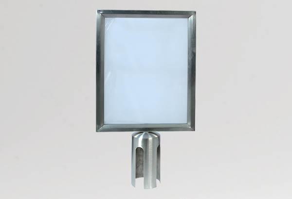 Porte affiche inox au format A4 vertical pour kit poteau de référence 854101 et 854102