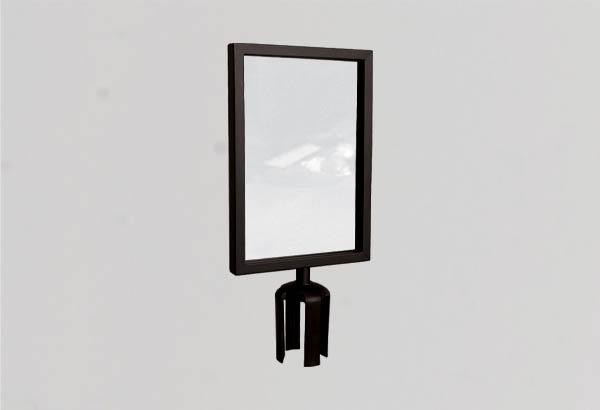Porte affiche noir au format A4 vertical pour kit poteau de référence 854139 et 854140