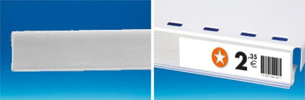 Porte-étiquette extrudé fond blanc Adh. au dos 30 x 1330 mm