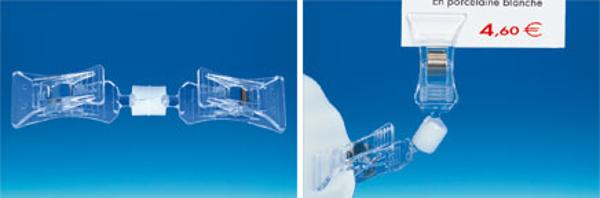 Double pince ressort plate 20 mm articulée tige 12 mm