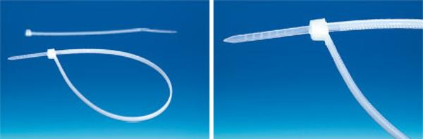 Attache nylon cranté permanent translucide 300 mm