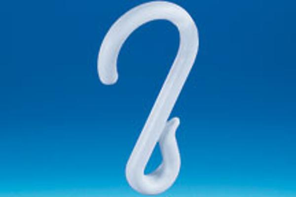 Crochet S asymétrique Ø 4 mm PVC - Hauteur 50 mm