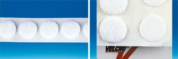 Pastilles VELCRO® blanche adhésivée "Boucle" rouleau de 1110