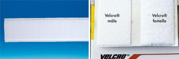 Ruban Auto-grippant VELCRO® blanc adhésivé "Crochet" 25 m