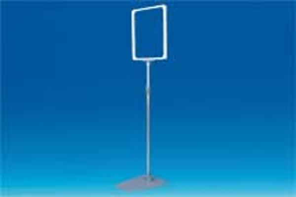 Kit cadre A4 blanc socle métal tige télescopique 60 à 100 cm