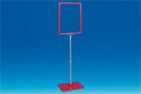 Kit cadre A4 rouge socle plastique télescopique 32 à 62 cm
