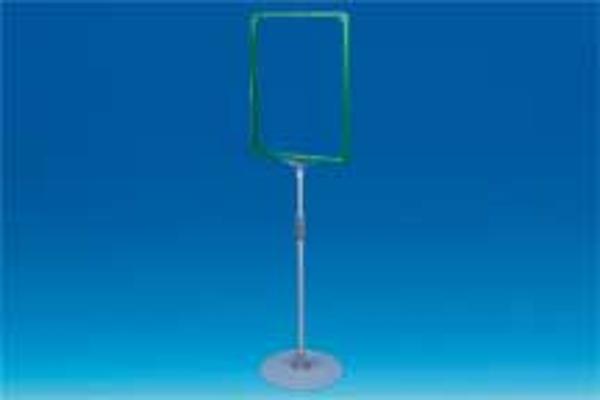 Kit cadre A4 vert socle métal rond télescopique 32 à 62 cm