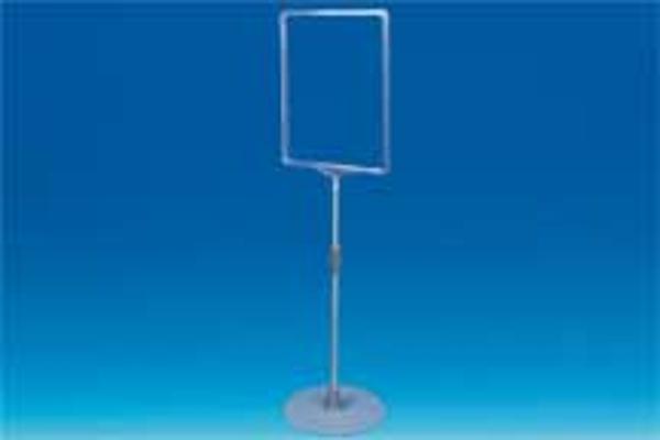 Kit cadre A4 transparent socle métal et tige télescopique de 370 à 650 mm