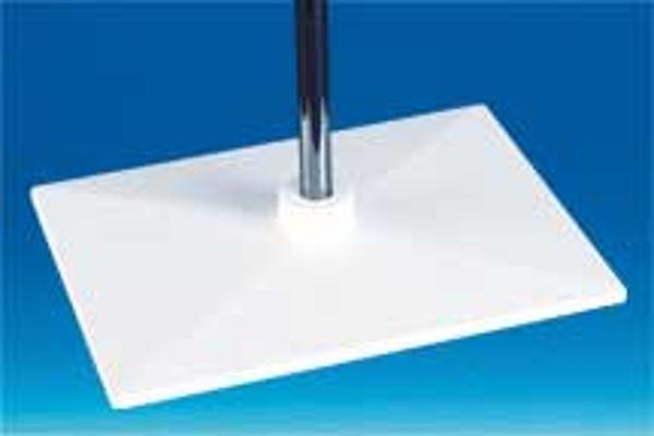 Socle rectangle plastique blanc pour cadre PVC