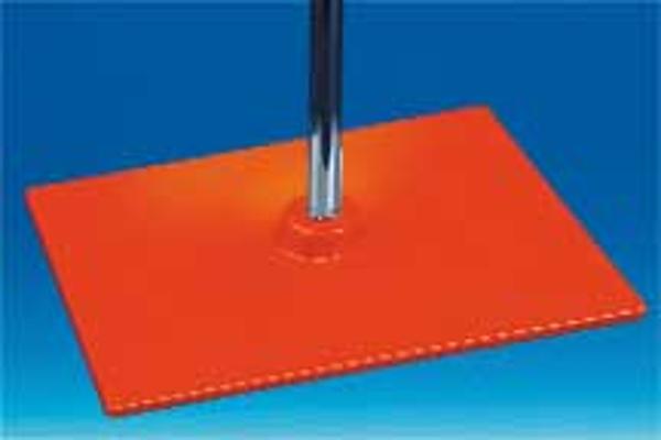 Socle rectangle plastique rouge pour cadre PVC