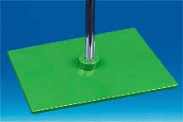 Socle rectangle plastique vert pour cadre PVC