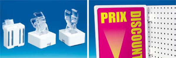 Aimant blanc mural ou à poser orientable pour cadre PVC