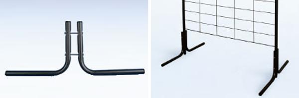 Pied métal noir pour grille
