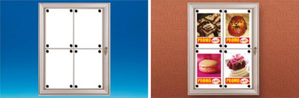 Vitrines en aluminium pour sous abris 4 formats A4