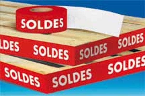 Cache palette Calcolor® "Soldes" 15 cm x 50 m