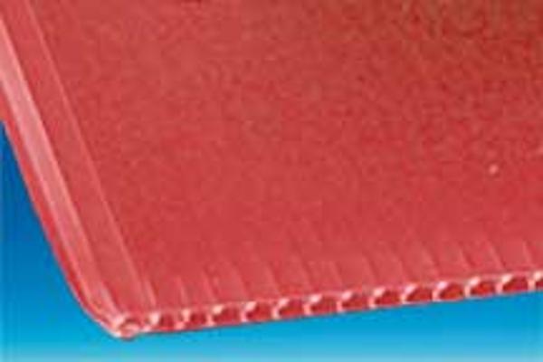 Plaque polypro alvéole de couleurs - 800 x 1200 mm - Rouge tomato