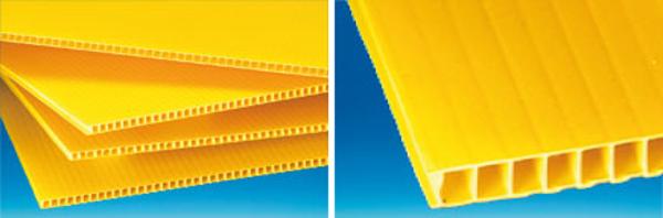 Plaque polypro alvéole jaune or - 800 x 1200 mm - 450g - 3 mm