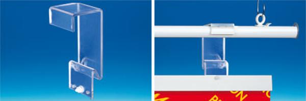 Patte d'accroche Profil'Up® PVC transparente 40 x 40 mm
