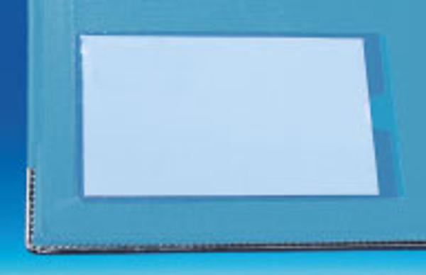 Pochette PVC souple adhésif permanent pour carte de visite 93 x 56 mm