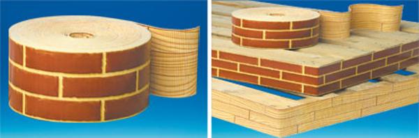 Carton microcannelure 2 faces "Bois/Brique" 15 cm x 50 m